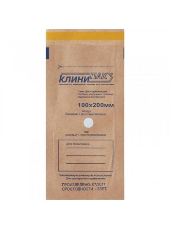 Пакет для стерилизации из крафт-бумаги 100х250мм 1шт.