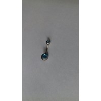 Серьга для пирсинга в пуп, титан цвет голубой 